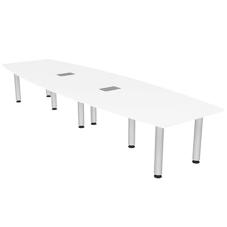 Skutchi Designs 45 in W, 144 in L, 29 in H, Engineered Wood Top, White H-BOT-46143PT-09-EL